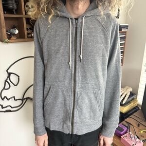 Flint and Tinder Heather Gray Sherpa Lined Full Zip Hoodie USA ~ Size Medium